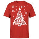 T-Shirt Star Wars Christmas Character Tree - Rosso