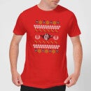 Star Wars Christmas Yoda Face Sabre Knit Red T-Shirt