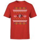 T-Shirt Star Wars Christmas Yoda Face Sabre Knit Red