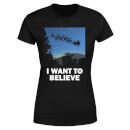Camiseta Navidad "I Want To Believe" - Mujer - Negro