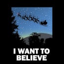 Camiseta Navidad "I Want To Believe" - Mujer - Negro