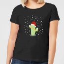 Cactus Santa Hat Women's T-Shirt - Black