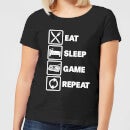 Eat Sleep Game Repeat Women's T-Shirt - Black