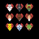 T-Shirt Femme Cœurs Pixels (Star Wars) - Noir