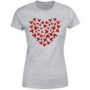 T-Shirt Disney Topolino Heart Silhouette - Grigio - Donna