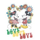 T-Shirt Femme Amour Hippie Mickey & Minnie Mouse (Disney) - Blanc