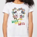 Disney Mickey Mouse Hippie Love Women's T-Shirt - White
