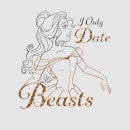 Disney Beauty And The Beast Princess Belle I Only Date Beasts Women's T-Shirt - Grey