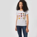 T-Shirt Femme Cœurs Pixels (Star Wars) - Gris