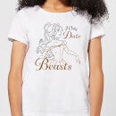 Disney Beauty And The Beast Princess Belle I Only Date Beasts Women's T-Shirt - White