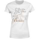 T-Shirt Femme La Belle et La Bête - Je Ne Sors qu'Avec des Bêtes (Disney) - Blanc