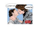 T-Shirt Star Wars Leia Han Solo Love - Bianco - Donna
