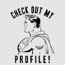 T-Shirt DC Comics Superman Check Out My Profile - Grigio