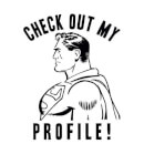 T-Shirt DC Comics Superman Check Out My Profile - Bianco