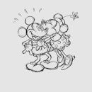 Disney Mickey Mouse Kissing Sketch T-Shirt - Grey