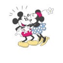 Disney Mickey Mouse Minnie Kiss T-Shirt - Weiß