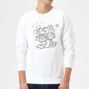 Disney Mickey Mouse Kissing Sketch Sweatshirt - White