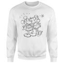 Sweat Homme Croquis Bisou Mickey & Minnie Mouse (Disney) - Blanc