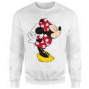 Disney Mickey Mouse Minnie Split Kiss Sweatshirt - White