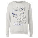 Sweat Femme Amour et Chaussures - Cendrillon (Princesse Disney) - Blanc