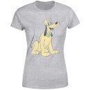 Disney Pluto Zittend Dames T-shirt - Grijs