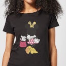 Disney Mickey Mouse Minnie Mouse Back Pose Women's T-Shirt - Black