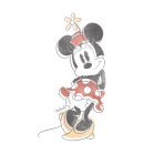 Disney Mickey Mouse Minnie Offset Frauen T-Shirt - Weiß