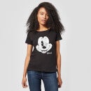 Disney Mickey Mouse Worn Face Women's T-Shirt - Black