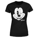 Disney Mickey Mouse Worn Face Women's T-Shirt - Black