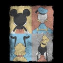 Disney Mickey Mouse Donald Duck Mickey Mouse Pluto Goofy Tiles Women's T-Shirt - Black
