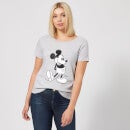 Disney Mickey Mouse Classic Kick Zwart/Wit Dames T-shirt - Grijs
