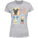 Disney Mickey Mouse Donald Duck Mickey Mouse Pluto Goofy Tiles Frauen T-Shirt - Grau