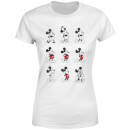Disney Mickey Mouse Evolution Nine Poses Women's T-Shirt - White