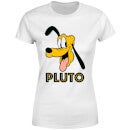 Disney Mickey Mouse Pluto Face Women's T-Shirt - White