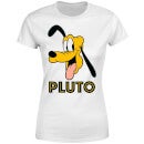 Disney Mickey Mouse Pluto Face Frauen T-Shirt - Weiß