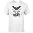 T-Shirt Homme Mickey Mouse dans Miroir - Blanc