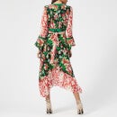RIXO Women's Chrissy Mixed Print Midi Dress with Flared Cuff - Mixed 30S Bunch Floral