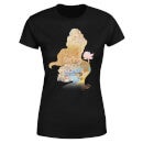 Disney Beauty And The Beast Princess Filled Silhouette Belle Women's T-Shirt - Black