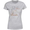 T-Shirt Femme Princesse Belle Je ne Sors qu'Avec des Bêtes - La Belle et la Bête (Disney) - Gris