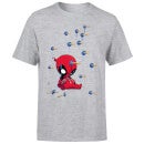 T-Shirt Marvel Deadpool Cartoon Knockout - Grigio