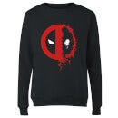 Marvel Deadpool Split Splat Logo Women's Sweatshirt - Black