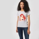 Disney De Kleine Zeemeermin Ariel Kleuren Silhouet Dames T-shirt - Grijs