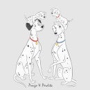 T-Shirt Femme Pongo et Perdita 101 Dalmatiens Disney - Gris