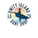 Camiseta Tiburón Amity Island Surf Shop - Mujer - Blanco
