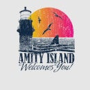 T-Shirt Femme Les Dents de la mer - Bienvenue à Amity Island - Gris