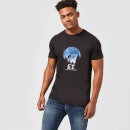 T-Shirt Homme E.T. l'extra-terrestre - Silhouette dans la Lune - Noir