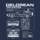 Back to the Future DeLorean Schematic Dames T-shirt - Navy