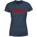 NASA Worm Red Logotype Women's T-Shirt - Navy