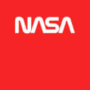 NASA Worm White Logotype Women's T-Shirt - Red