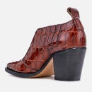 Ganni Women's Nola Heeled Ankle Boots - Cognac